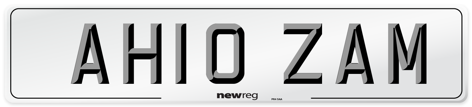 AH10 ZAM Number Plate from New Reg